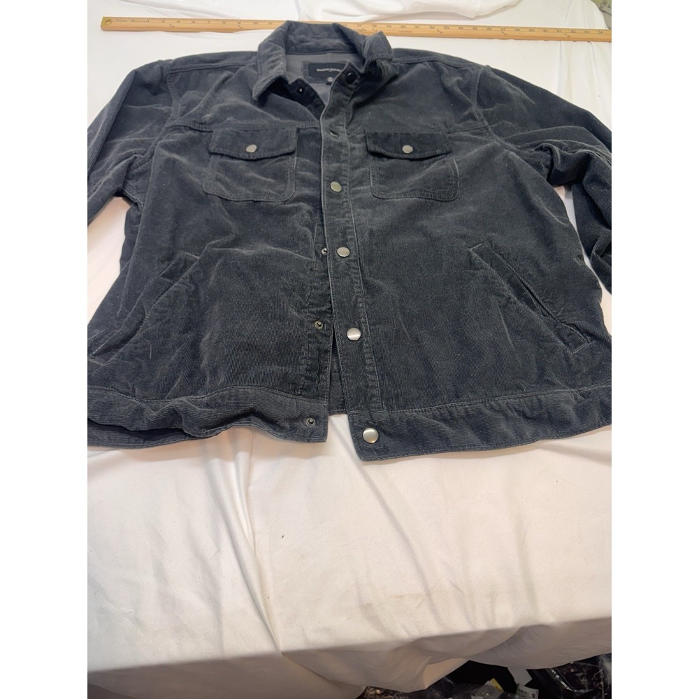 Banana Republic Corduroy Black 100% Cotton Snap Up‎ Women's Size XL Gothic  Y2K